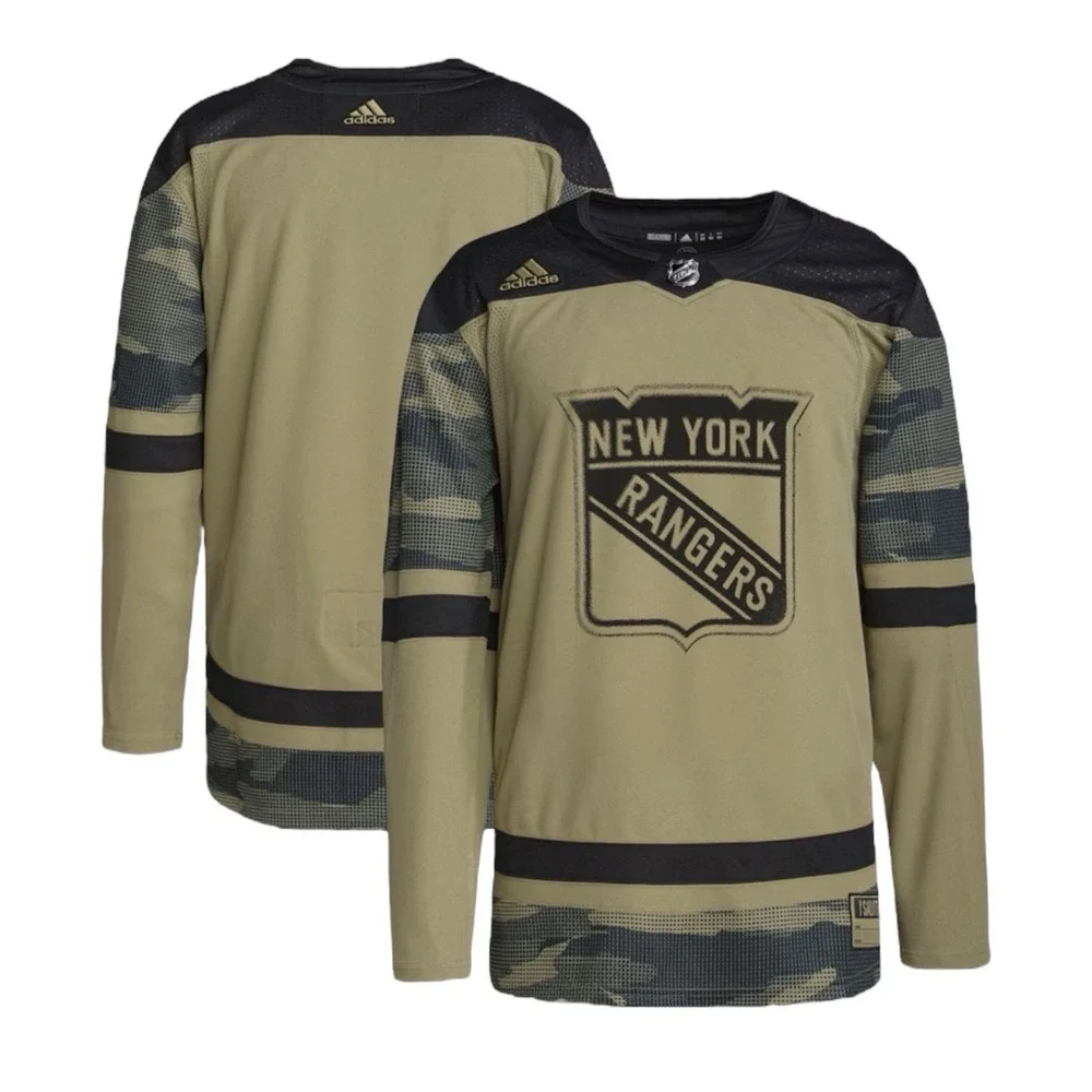 Adidas New‎ York Rangers Military Appreciation Practice Jersey Sz 44 Camo NHL